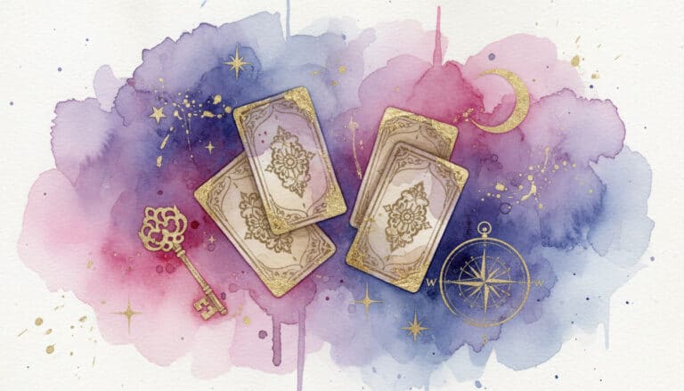9 croyances fausses sur le tarot de Marseille – illustration mystique aquarelle